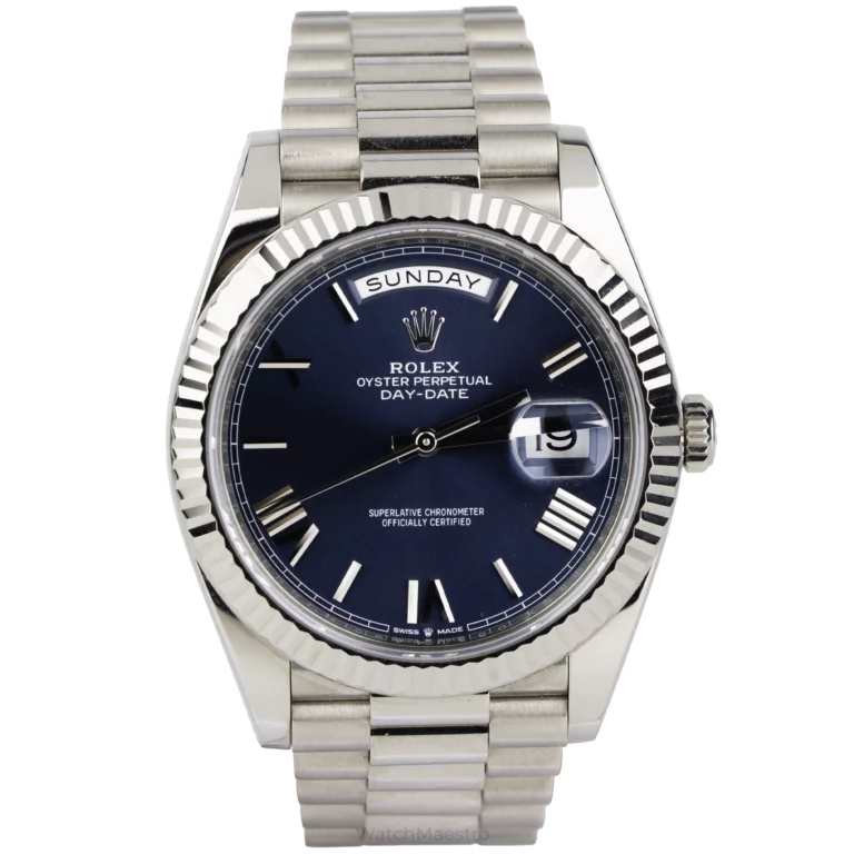 Rolex Day Date White Gold Blue Dial 1