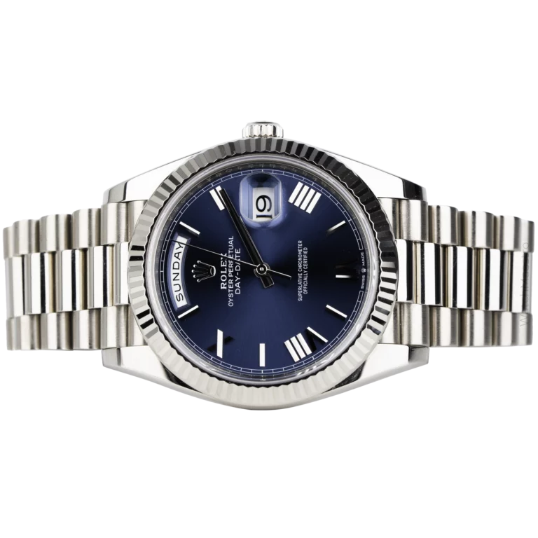 Rolex Day Date White Gold Blue Dial 2