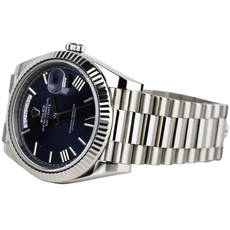 Rolex Day Date White Gold Blue Dial 3