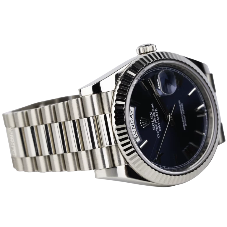 Rolex Day Date White Gold Blue Dial 4