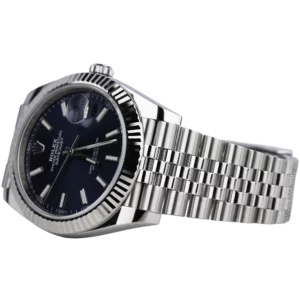 ساعة رولكس ديت جست 41 زرقاء مزخرفة مستعملة (3)