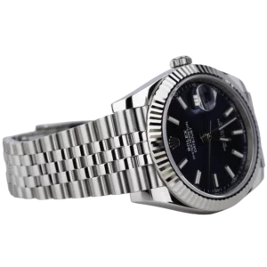 ساعة رولكس ديت جست 41 زرقاء مزخرفة مستعملة (4)