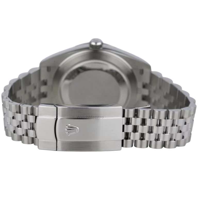 ساعة رولكس ديت جست 41 زرقاء مزخرفة مستعملة (5)