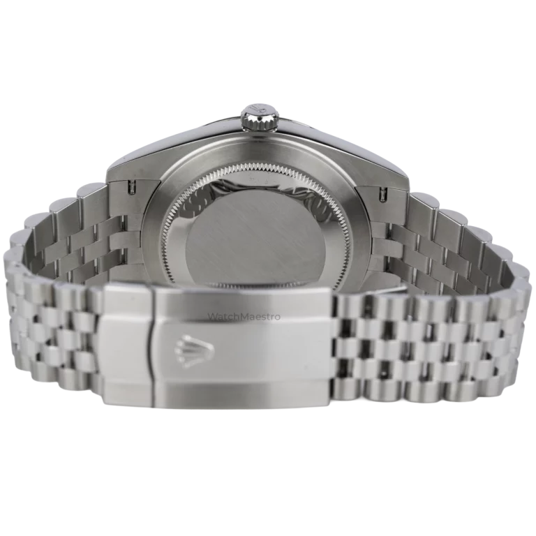 ساعة رولكس ديت جست 41 زرقاء مزخرفة مستعملة (6)