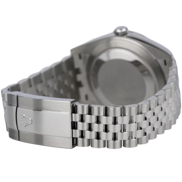 ساعة رولكس ديت جست 41 زرقاء مزخرفة مستعملة (7)