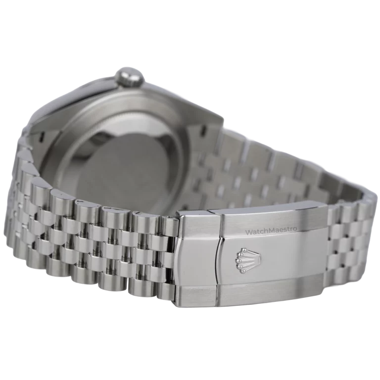 ساعة رولكس ديت جست 41 زرقاء مزخرفة مستعملة (8)