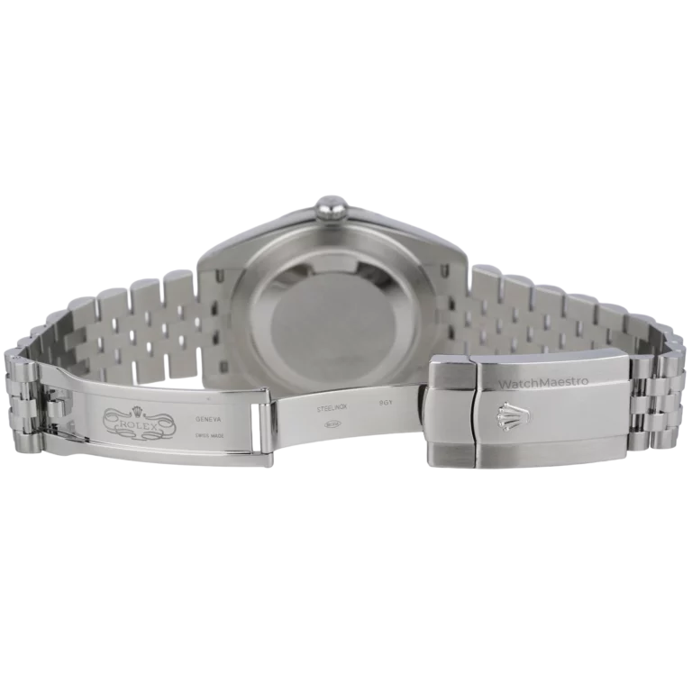 ساعة رولكس ديت جست 41 زرقاء مزخرفة مستعملة (9)