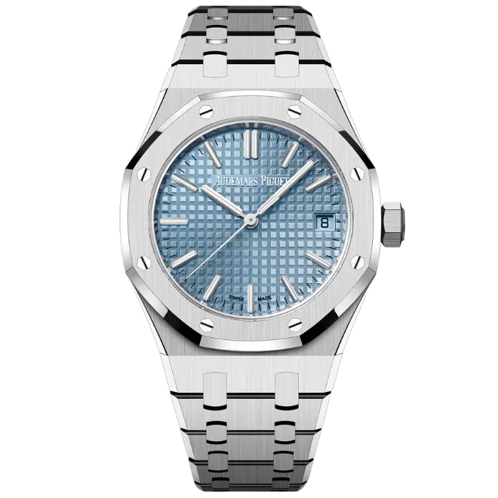 ساعة AP Royal Oak Ice Blue مقاس 37 مم