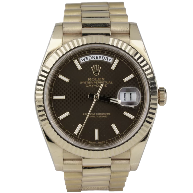 ساعة رولكس داي ديت 40 من الذهب الوردي بمينا الشوكولاتة (1)