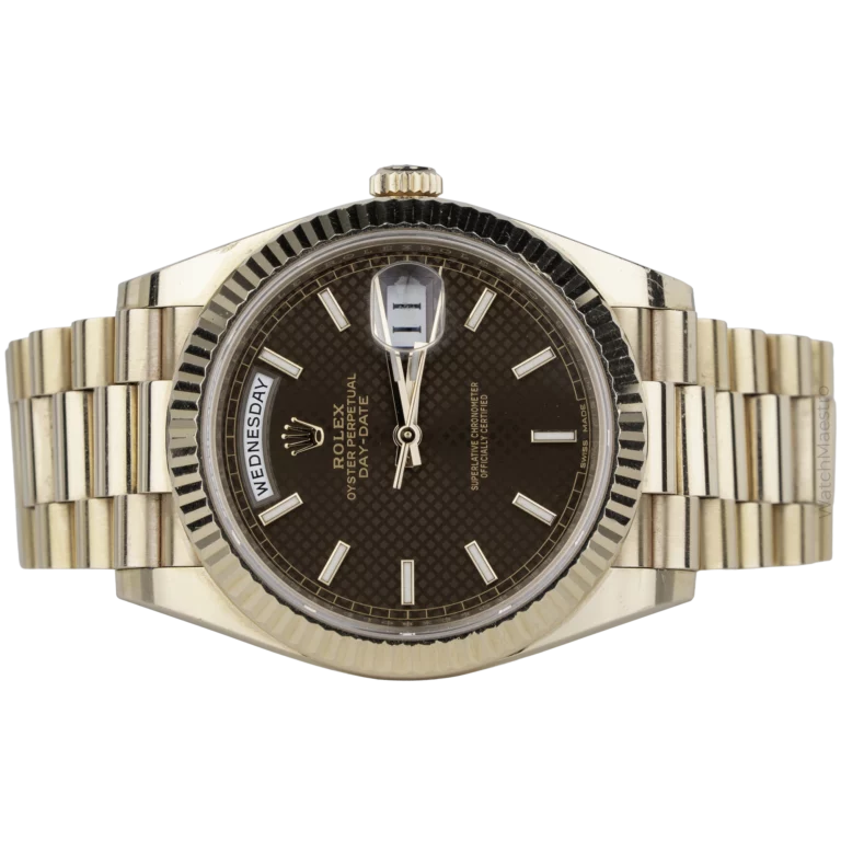 ساعة رولكس داي ديت 40 من الذهب الوردي بمينا الشوكولاتة (2)